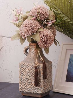 Aarvi Decor - Brown Antique Vintage Rustic Charm Ceramic Amphora Shaped Vase