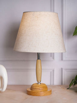 Aarvi Decor - Beige Wooden Table Lamp
