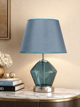Aarvi Decor - Blue Glass Table Lamp