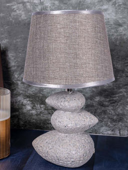 Aarvi Decor - Light Gray Pebbles Ceramic Table Lamp