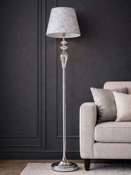 Aarvi Decor - Silver Crystal & Metal Decorative Nova Floor Lamp