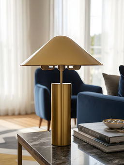 Aarvi Decor - Gold Metal Decorative Halo Table Lamp