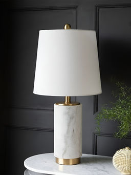 Aarvi Decor - White Marble Decorative Luxe Lamp