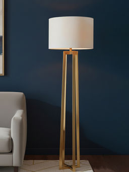 Aarvi Decor - Gold White Metal Decorative Zenith Quad Floor Lamp