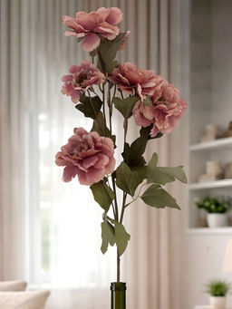 Aarvi Decor - Peach Peony Silk Stem Single Stem Flower