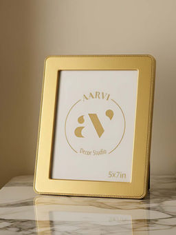 Aarvi Decor - Metal Grace Tabletop Decorative Photo Frame For Home Gold 5 X 7 Inches