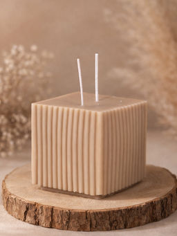 Aarvi Decor - Big Brown Block Aromatic Duel Wick Candle