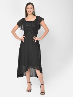 Latin Quarters - Black Sequin Sleeveless Strapless Dress