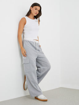 Styli - Women Grey Cargo Pockets Trackpant