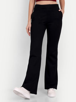 BROADSTAR - Women High Rise Stretchable Black Bootcut Pant