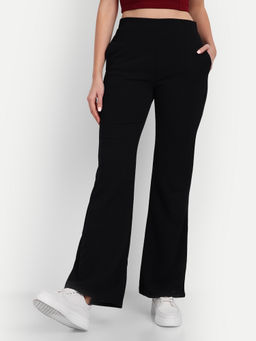 BROADSTAR - Women High Rise Stretchable Black Bootcut Pant