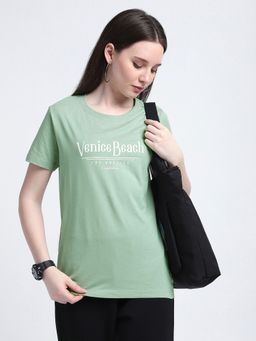 R&B - Green Typographic Regular T-Shirt
