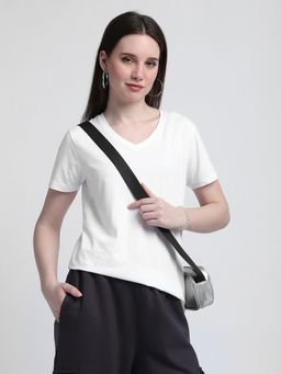 R&B - White Solid / Plain Regular T-Shirt