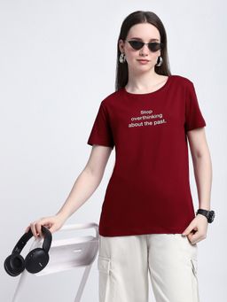 R&B - Burgundy Slogan / Typographic Regular T-Shirt
