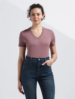 Calvin Klein - Mauve Solid Regular Fit Cotton T-Shirt