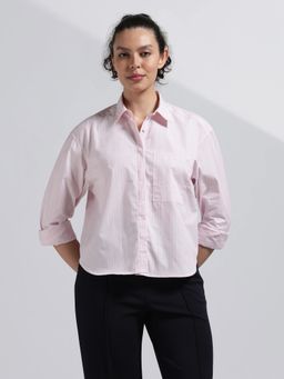 Calvin Klein - Pink Striped Relaxed Fit Cotton Shirt