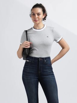 Calvin Klein - Grey Melange Regular Fit Cotton T-Shirt