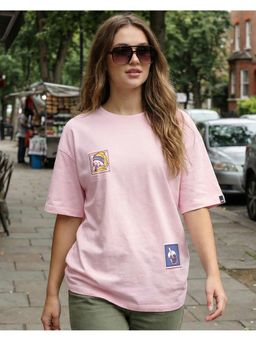 Bewakoof - Pink Boba Graphic Printed Oversized T-Shirt