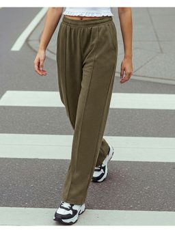 Bewakoof - Dark Olive Wide Leg Track Pant