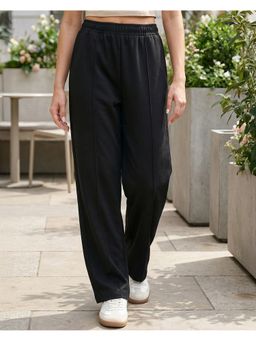 Bewakoof - Jet Black Wide Leg Track Pant