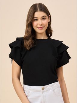 Style Quotient - Textured Black Top