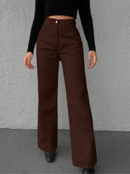 Angelfab - Denim Brown High Waist Relaxed Fit Jeans