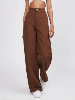 Angelfab - Brown Denim High Waist Relaxed Fit Jeans