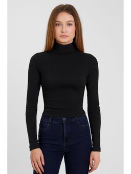 NOBARR - Black Viscose Plain Full Sleeves Regular Sweater
