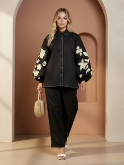 ZUMMER - Cotton Embroidered Shirt with Pant