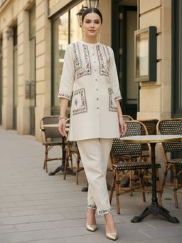 ZUMMER - Cotton Floral Embroidered Co-Ord Set