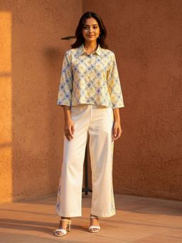 ZUMMER - Cotton Embroidered Shirt with Pant