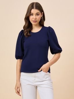 Style Quotient - Solid Blue Top