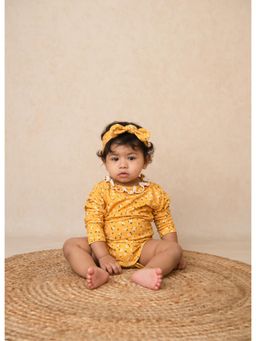 Cot and Candy - Yellow Organic Cotton Vintage Floral Headband (0-6 Months)