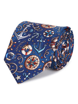 Tossido - Blue Printed Microfiber Necktie