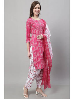 Rajnandini - Pink Cotton Printed Ready to Wear Salwar Suit (Set of 3)