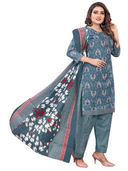 Rajnandini - Green Cotton Printed Ready to Wear Salwar Suit (Set of 3)