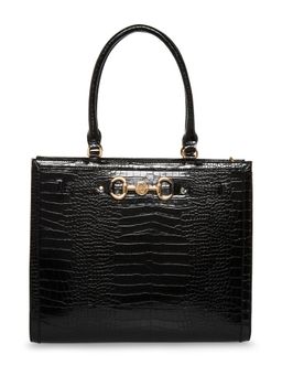 Anne Klein - Black Textured Shoulder Bag with Detachable Strap
