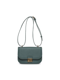 Anne Klein - Green Solid Flap Sling Bag with Detachable Strap