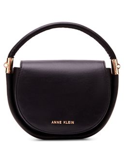 Anne Klein - Black Half Moon Flap Sling Bag with Detachable Strap