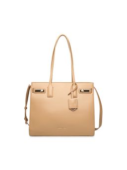 Anne Klein - Cream Triple Compartment Tote Bag with Detachable Strap