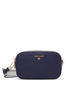 Anne Klein - Navy Blue Solid Sling Bag with Detachable Strap