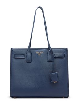 Anne Klein - Blue Solid Tote Bag with Detachable Strap