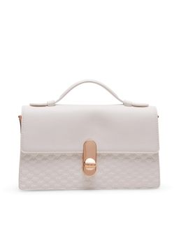 Anne Klein - White Top Handle Sling Bag with Detachable Strap
