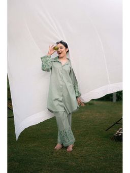 Daljit Sudan - Green Linen Cotton Co-Ord (Set of 2)