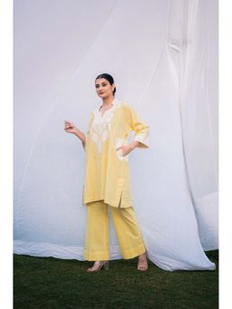 Daljit Sudan - Lemon Yellow Cotton Co-Ord (Set of 2)
