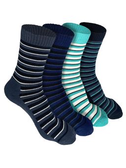 Heelium - Bamboo Crew Socks for Men - 4 Pairs - Black - Grey - Teal - Navy Blue - Odour Free