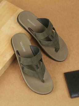 Walkway - Men Olive Casual Flipflops
