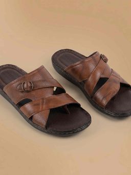 Metro - Men Brown Leather Casual Sandals