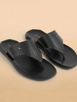 Metro - Black Men Leather Casual Sandals