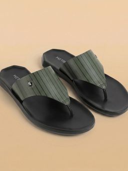 Metro - Green Men Leather Casual Sandals